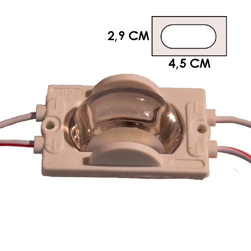 MODULO 3LED CON LENTE BLANCO 6500K 12V IP67