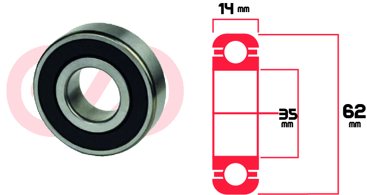 Rodamiento 6007 2Rs Alt Nissan Caja Tractor Universal