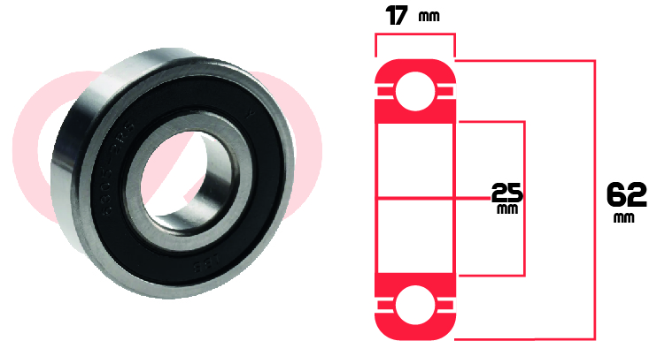 Rodamiento 6305 2Rs Alt Bosch Caterpillar Universal