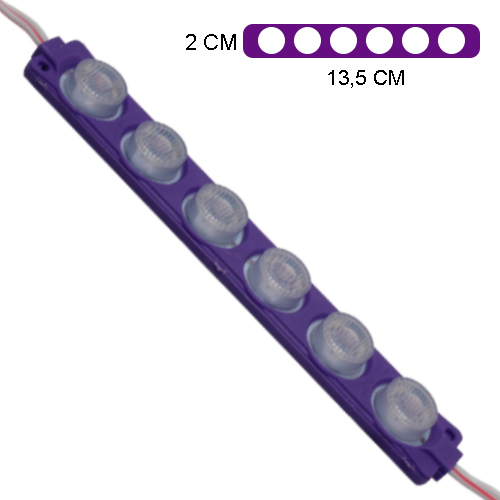 MODULO 6LED (1X6) CON DIFUSOR 3D MORADO 12V IP-67