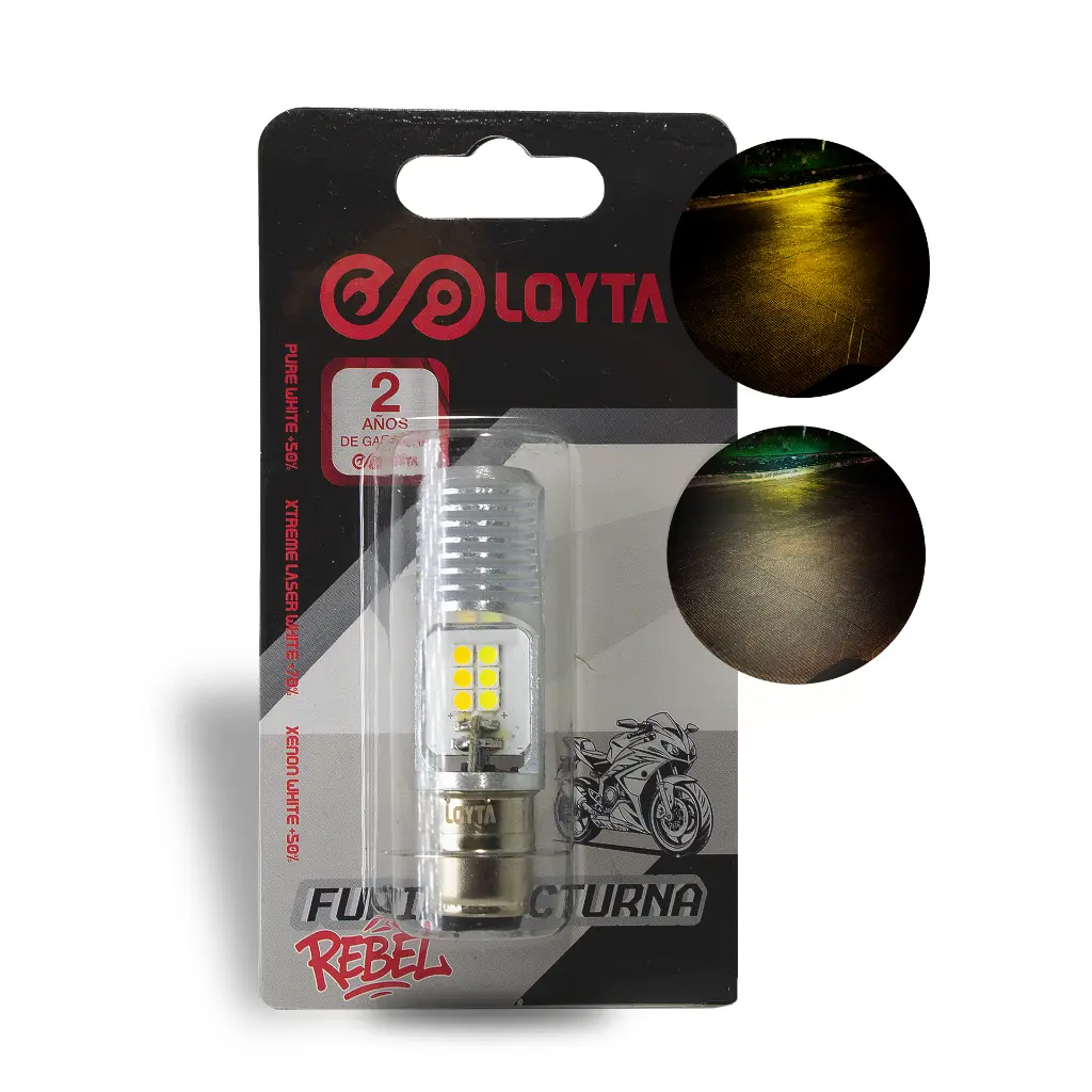 Bombillo LED P15D 12V Bicolor Amarillo/Blanco para Moto AC/DC Loyta