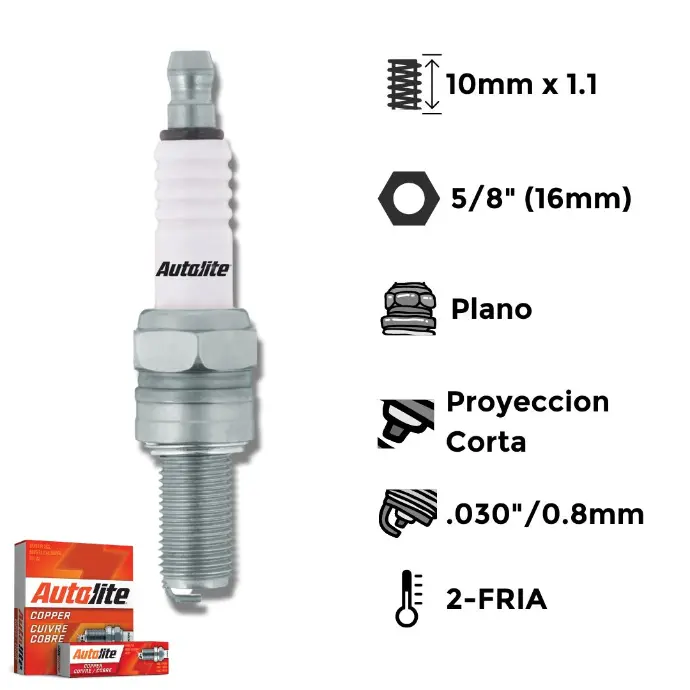 Bujías Autolite Cobre X4 - NGK: APR5FS - CR8EB