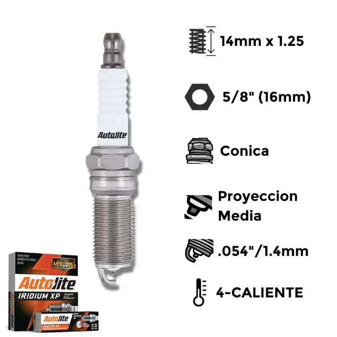 Bujía Autolite Iridium - NGK LFR6A BOSCH FR7ME CHAMP REA6MC DENSO K20HR-U1