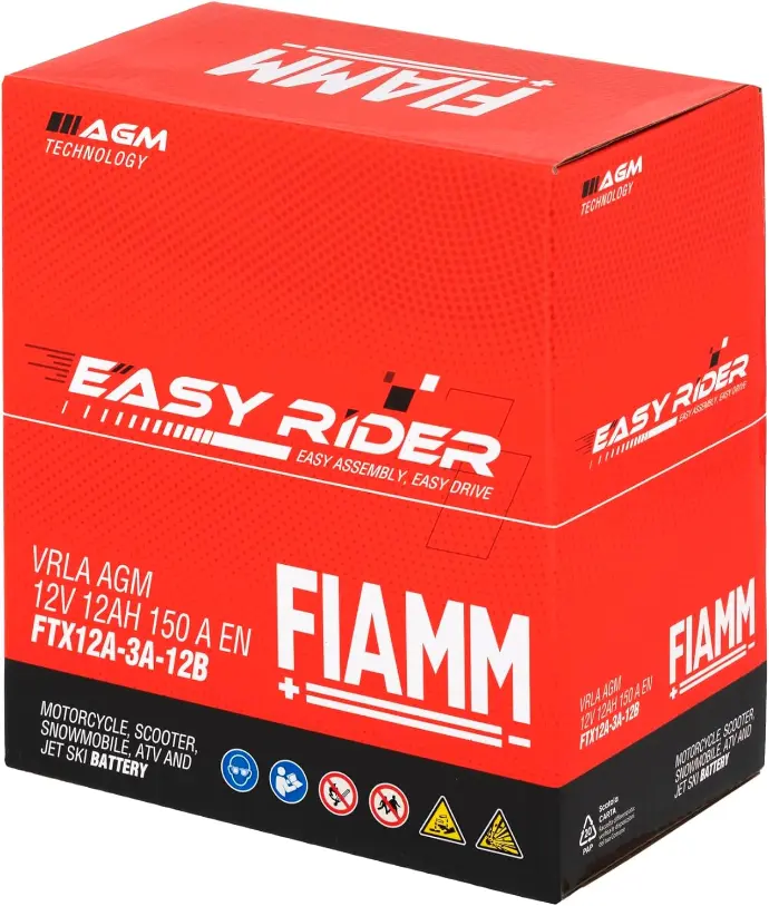 Batería Moto Fiamm Agm Ftx12a-3a Bmw Honda Kawasaki Yamaha